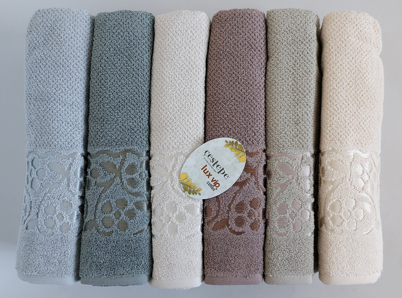 Рушники махрові «Cestepe Cotton Lux DOSSE» 140*70 см в кольорах (6 шт)