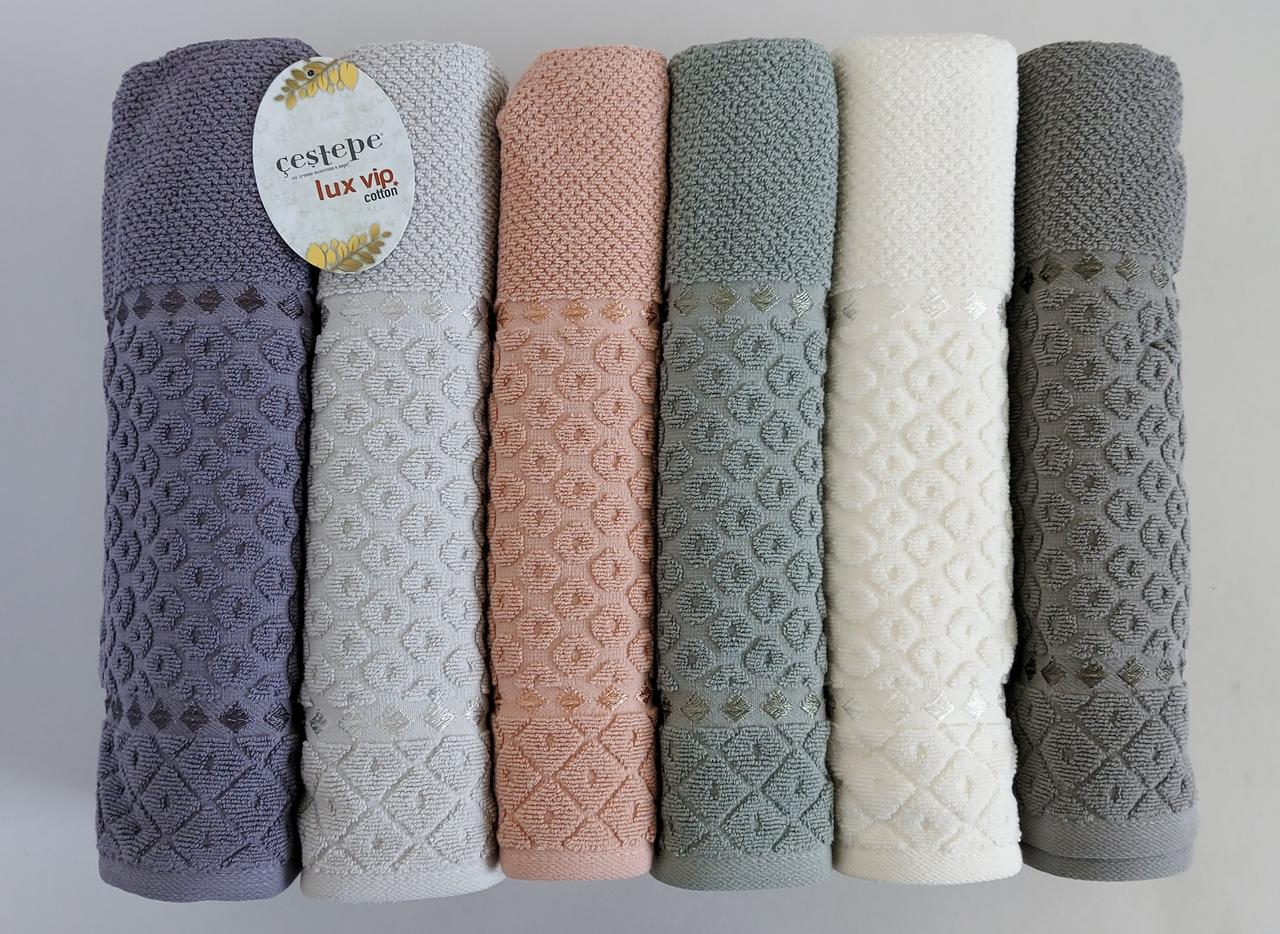 Махрові банні рушники «Lux Cotton DESA»Туреччина (6 шт)