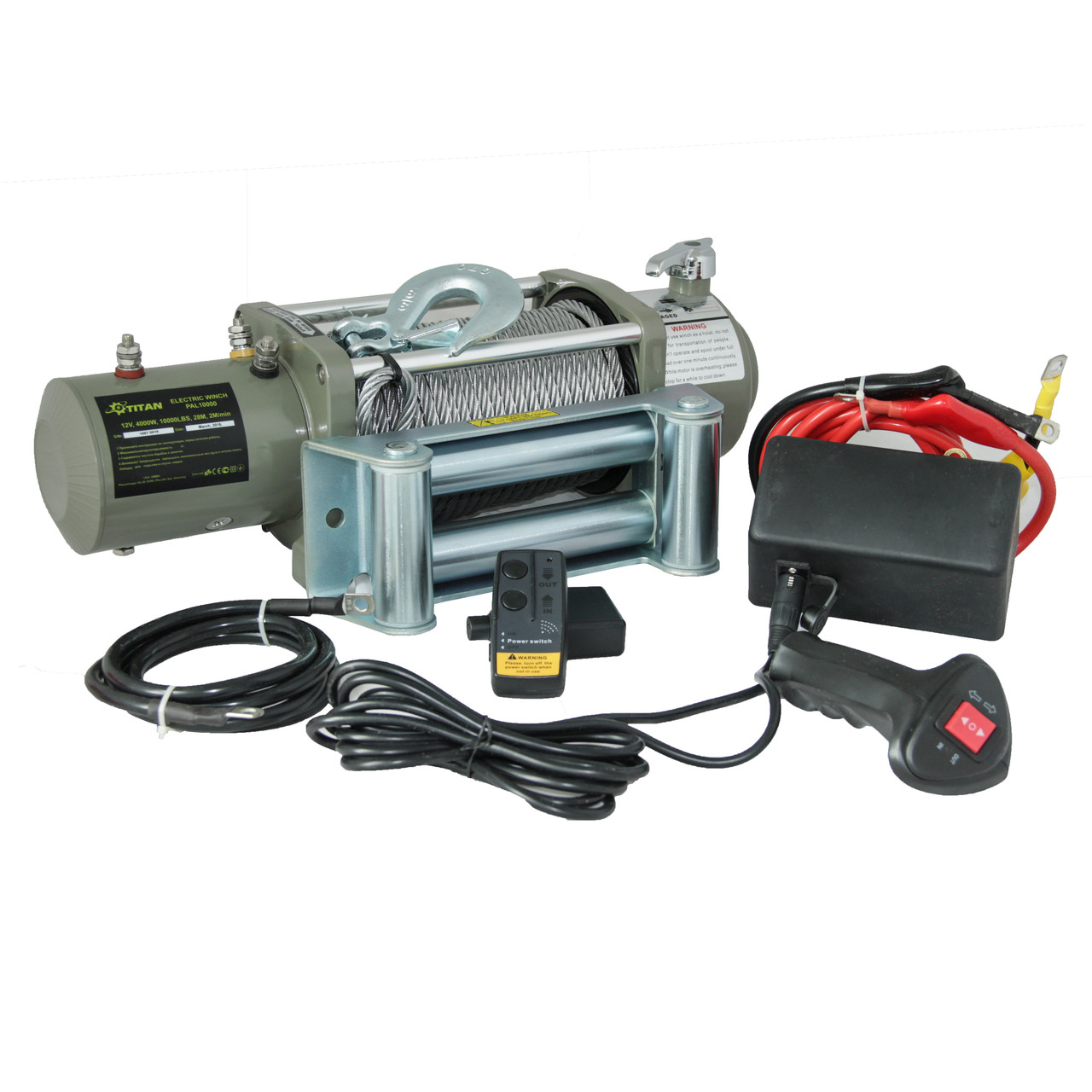 Автомобільна лебідка 12В, TITAN PAL10000, фото 1