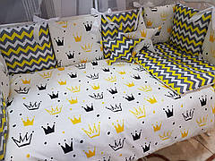 Набір постільної білизни в дитяче ліжечко "Зірочки" - Бортики в ліжечко - 8 предметів