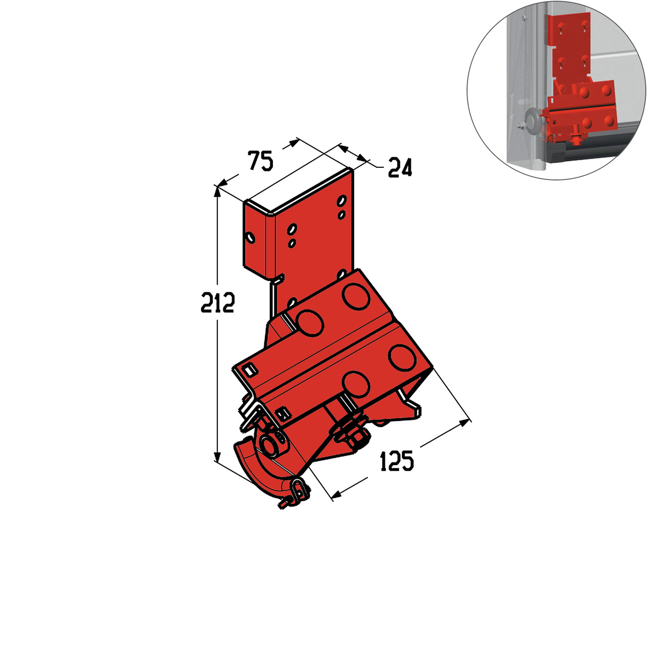 Кронштейн роликовий нижній Alutech RBI446ML