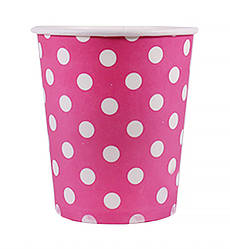 Одноразові стаканчики "Горошок", 10 шт, 210 мл., колір - рожевий