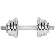 Гантелі 13 кг. 2 шт. по 6.5 кг. розбірні хромовані KIS (2 грифи l-33 см, хром. диски (1,25 + 0,75 + 0.5)*4), фото 3