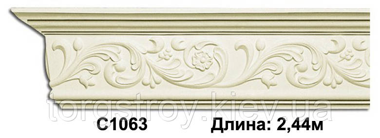 Карниз стельовий C1063, довжина 2,00м, Gaudi Decor