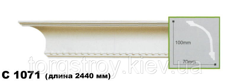 Карниз стельовий C1071, довжина 2,00м, Gaudi Decor