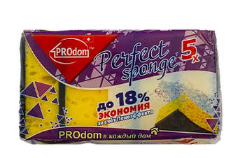 Губка "Perfect Sponge" 5шт ТМ Продом (жовта)