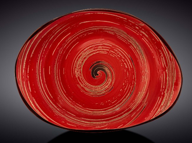 Блюдо камінь Wilmax SPIRAL RED 33х24,5