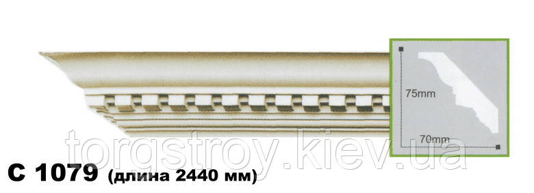 Карниз стельовий C1079, довжина 2,00м, Gaudi Decor