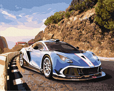 Картини за номерами 40×50. Синій суперкар Brushme