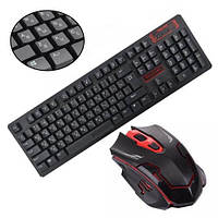 Комплект клавіатура + миша бездротова, ігровий, 104 клавіші, 1200dpi HK6500