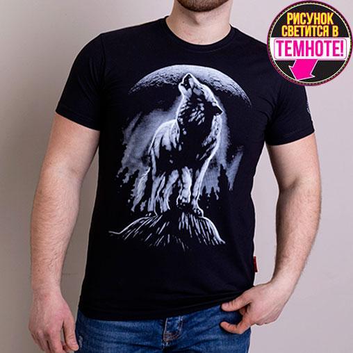 Чоловіча футболка "Вовк, який виє" темний антрацит розмір  S
