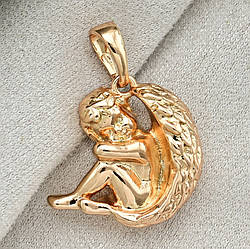 Кулон Амурчик для ланцюжка до 2 мм 80406 розмір 21х17 мм вага 2.4 г позолота 18К