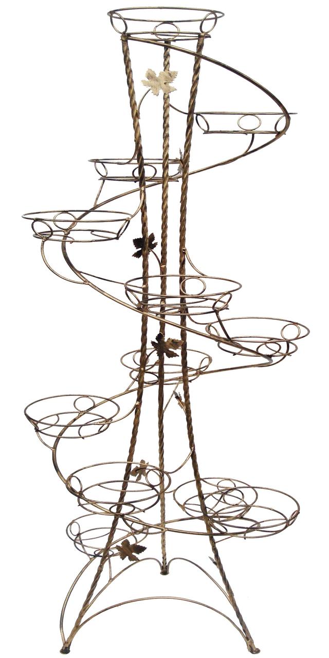 Підставка кована для квітів "Спіраль кручена" на 12 вазонів