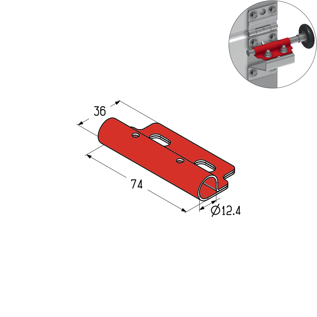 Накладка роликова проміжна Alutech RP112