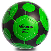 Мяч футзальный для мини-футбола №4 Клееный MIKASA FLL400, Зелёно-черный