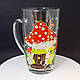 Чашка з вітражним розписом ручної роботи 430 мл " Мухоморний будиночок", фото 8