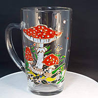 Чашка с витражной росписью ручной работы 430 мл" Мухомор "
