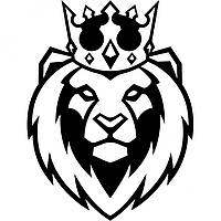 Вінілова наклейка на автомобіль - Лев з короною v2