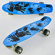Скейт Пенни борд (Penny Board) Best Board 10960 со светящимися колесами, доска=55см, колёса PU d=6см