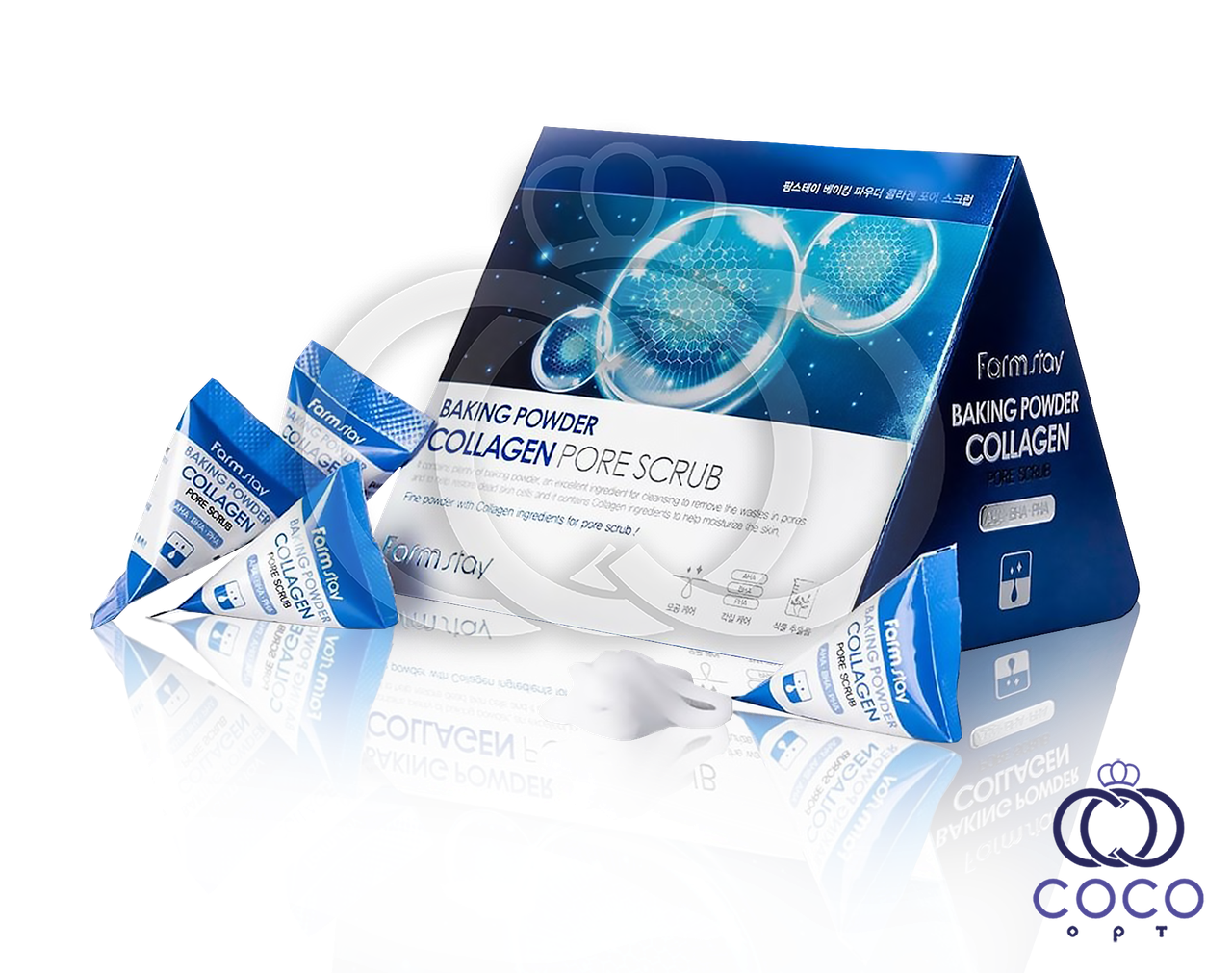 Скраб для особи Farm stay Bakihg Powder Collagen Pore Scrub з колагеном, фото 1