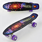 Скейт Пенні борд (Penny Board) Best Board 8740 зі світними колесами, дошка=55 см, колеса PU d=6 см