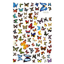 Вінілові наклейки для дитячої кімнати, наклейки на планшет, ноутбук "метелики 80шт" (лист30см*45см), фото 3