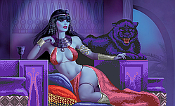 Схема для вишивки бісером Сб-1-521 Східна цариця і пантера