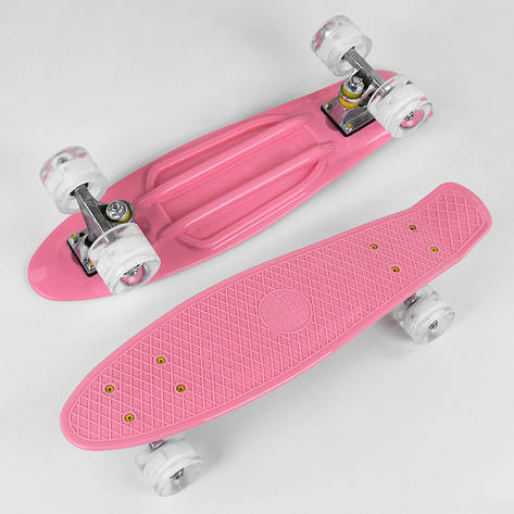 Скейт Пенни борд 2708 Best Board, доска=55см, колёса PU со светом, диаметр 6см (розовый), фото 2