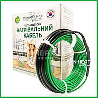 Нагревательный кабель ThermoGreen CT20 / 15 м / 1.2 - 1.7 м² / 300 Вт / теплый пол под плитку