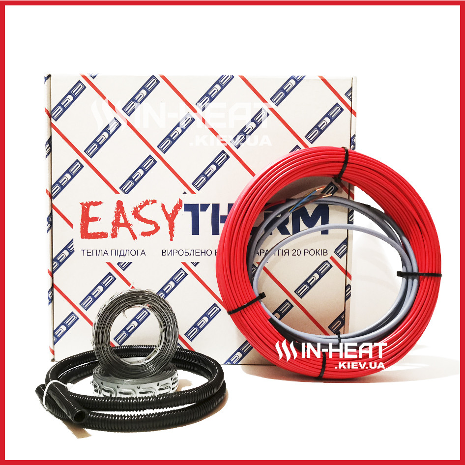 Тонкий нагрівальний кабель EasyTherm Easycable 8 м / 0.6 - 1 м ² / 144 Вт / двожильний / d = 3.5 мм