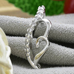 Кулон для ланцюжка до 2 мм 80346 22х9 мм вага 1.1 г білі фіаніти позолота Біле Золото