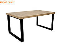 Стол обеденный лофт 140х60 см Шерман ДСП/металл. Каркасный стол высота 78 см для кухни, летней площадки, бара