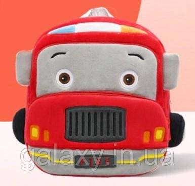 Рюкзак дитячий велюровий Car Пожежна Машина для хлопчика