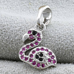 Кулон Xuping Фламінго 80887 розмір 17х10 мм рожеві фіаніти вага 0.7 г позолота Біле Золото