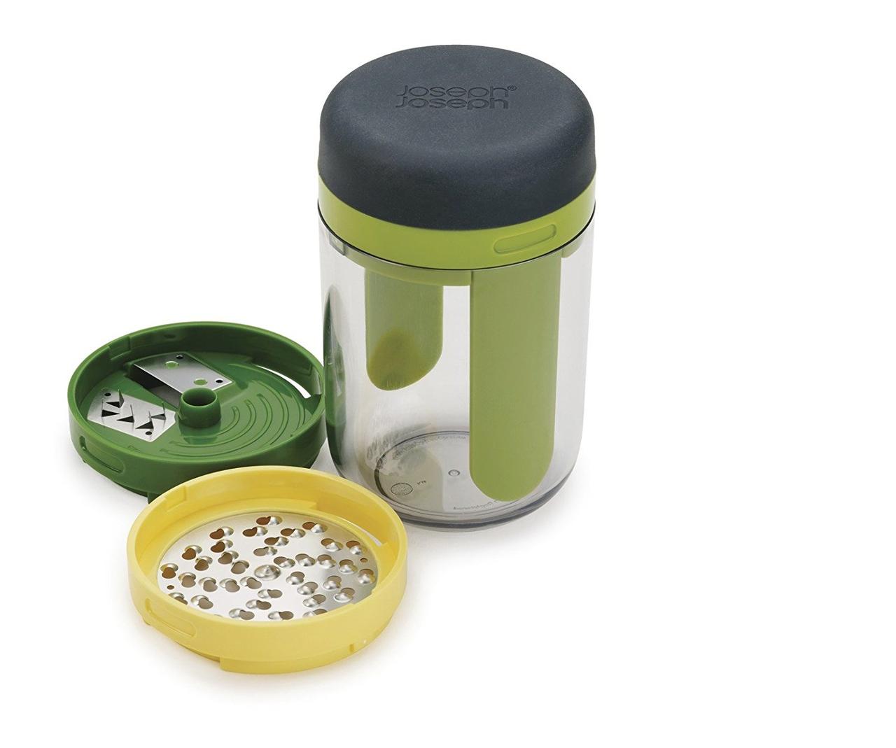 Терка спиралайзер з трьома лезами і контейнером для зберігання "Spiro" 7.8х16см з пластику Joseph Joseph, фото 1