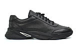 Чоловічі літні кросівки чорні шкіряні кеди взуття сітка Rosso Avangard Ada PerfLeath, фото 2