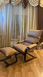 Крісло-гойдалка Релакс з пуфом і підлокітниками