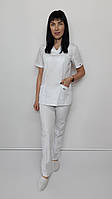 Жіночий хірургічний костюм Класик 42 розмір коттон короткий рукав