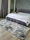 Хутряний килимок на підлогу сірого забарвлення, фото 3