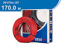 Deviflex 18T кабель 170м 3050Вт (21,3м²) тёплый пол Devi, электрический нагревательный Деви в стяжку 140F1249