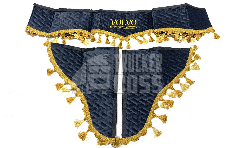Шторки флок "VOLVO" Темно-сині