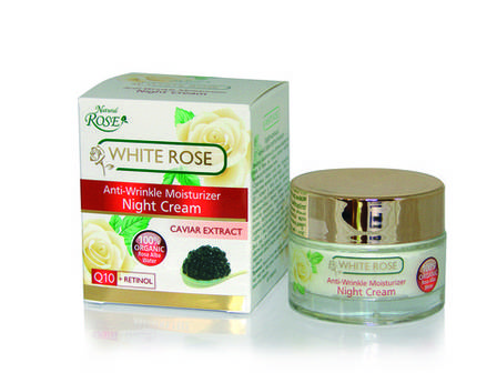 Зволожуючий нічний крем проти зморшок White Rose & Caviar від Arsy Cosmetics 50 мл, фото 3