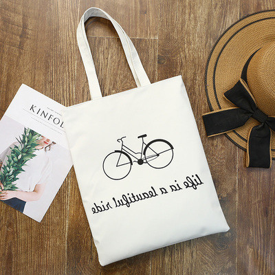 Екосумка біла з велосипедом, фото 1