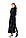 Шуба жіноча з норки чорна Bleck Glama довга з коміром, фото 4