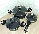 Набір казанів (кастрюль) з мармуровим покриттям EDENBERG EB-5615 Набір кухонного посуду 12 предметів, фото 4