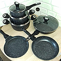 Набір казанів (кастрюль) з мармуровим покриттям EDENBERG EB-5615 Набір кухонного посуду 12 предметів, фото 3