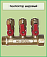 Коллектор шаровый на три выхода 3/4х3 с кранами и фиттингом, фото 3