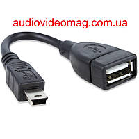 Кабель-переходник OTG USB - mini USB, длина 0.1 м