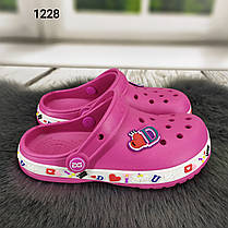 Крокси сабо підліткові для дівчинки малинові Dago Style р-р 33-36, фото 2