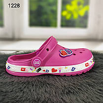 Крокси сабо підліткові для дівчинки малинові Dago Style р-р 33-36, фото 3